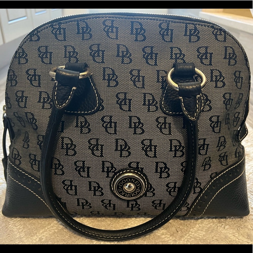 Dooney & Bourke Black and Grey Domed Satchel Bag